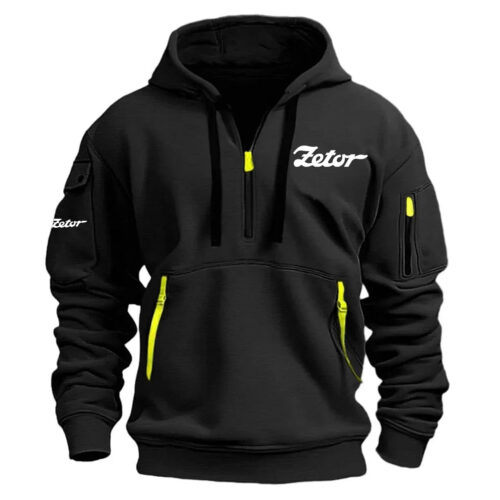 Zetor Exclusive Logo Half Zipper Hoodie