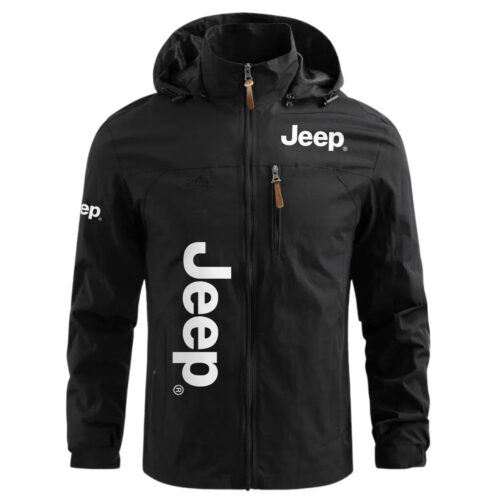 Jeep Exclusive Logo Waterproof Windbreaker Outdoor Jacket Detachable Hood