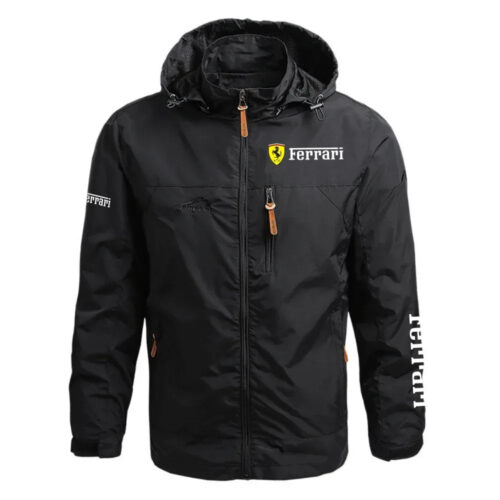 Ferrari Exclusive Logo Waterproof Outdoor Jacket Detachable Hood