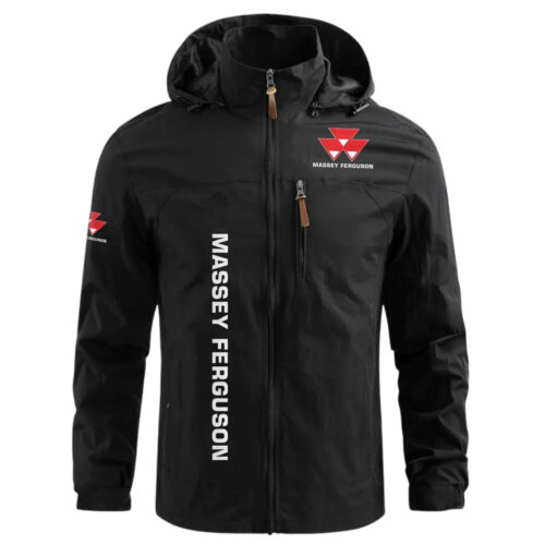 Massey Ferguson Exclusive Logo Waterproof Windbreaker Outdoor Jacket Detachable Hood