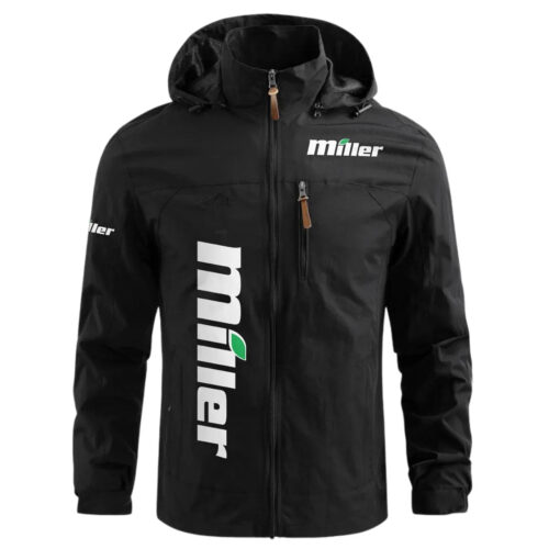 Miller Exclusive Logo Waterproof Windbreaker Outdoor Jacket Detachable Hood