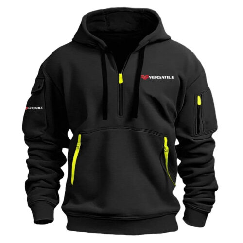 Versatile Exclusive Logo Half Zipper Hoodie